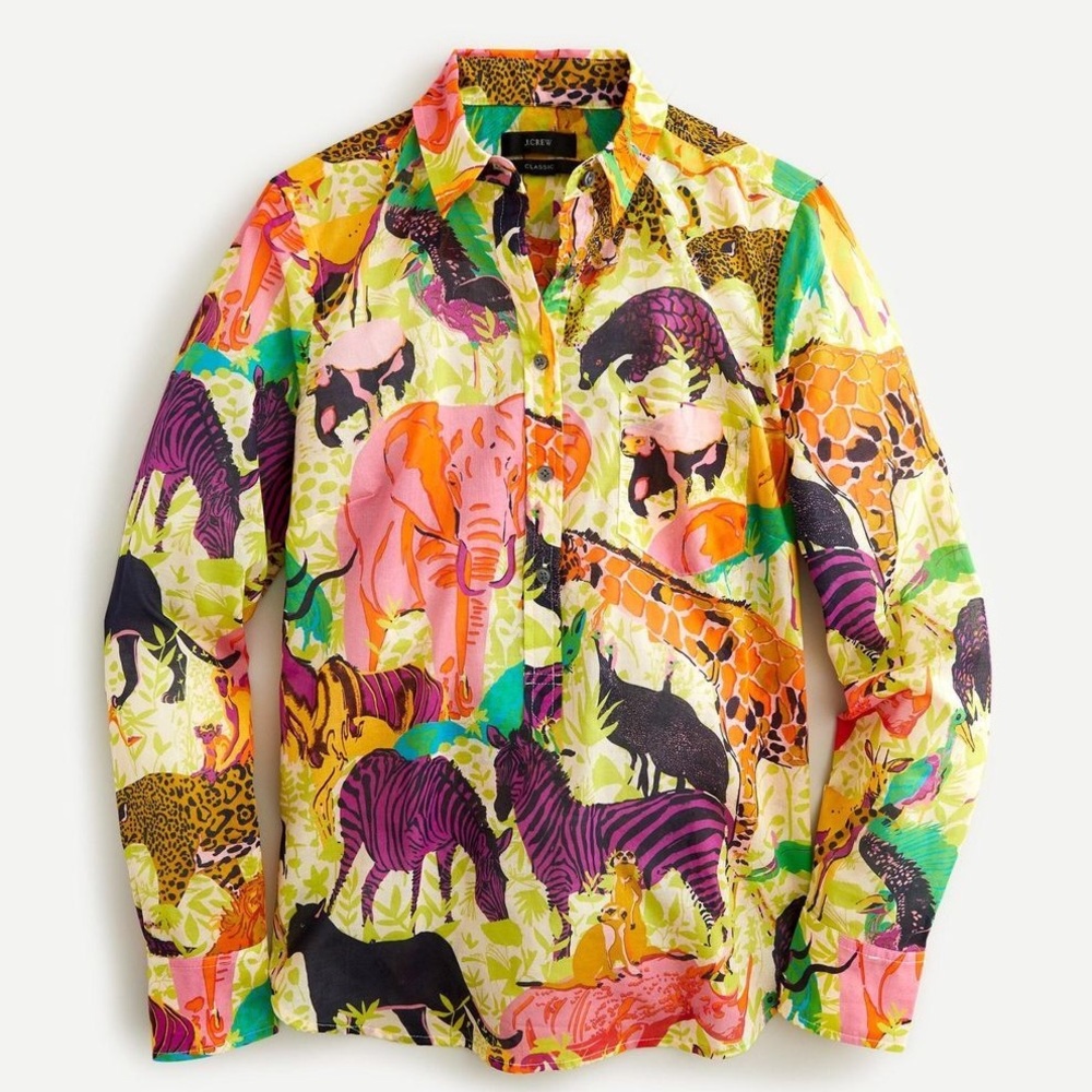 J. Crew Ratti Safari Popover Shirt